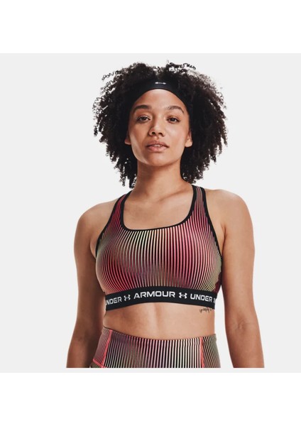 Kadın Armour® Mid Çapraz Sırtlı Baskılı Spor Sütyeni 1361042-002