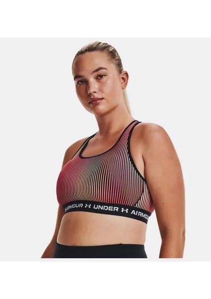 Kadın Armour® Mid Çapraz Sırtlı Baskılı Spor Sütyeni 1361042-002 fırsatları