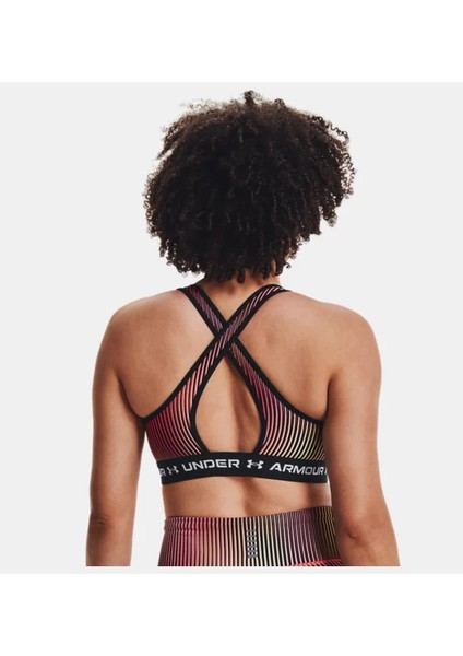 Kadın Armour® Mid Çapraz Sırtlı Baskılı Spor Sütyeni 1361042-002 indirimleri