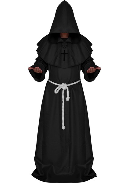 Friar Ortaçağ Kapşonlu Keşiş Rönesans Rahip Robe Kostüm Cosplay M Boyutu (Yurt Dışından)