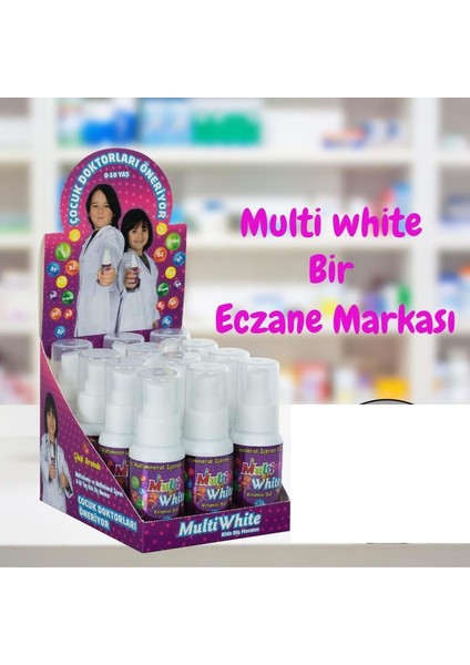 Multi White 0-10 Yaş Çocuk Diş Macunu Çilek Aromalı Pompalı Şişe 50 ml