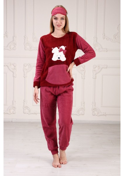 Cepli Baskılı Polar Pijama Takım