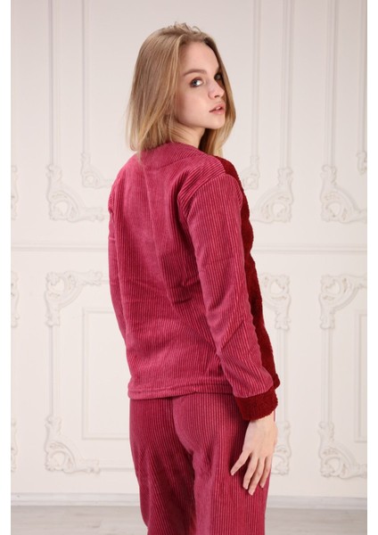Cepli Baskılı Polar Pijama Takım