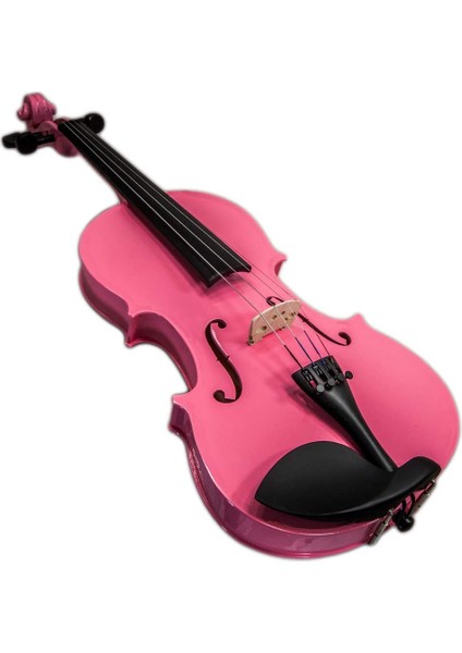 Keman 2/4 Pembe Renk Tam Set Keman