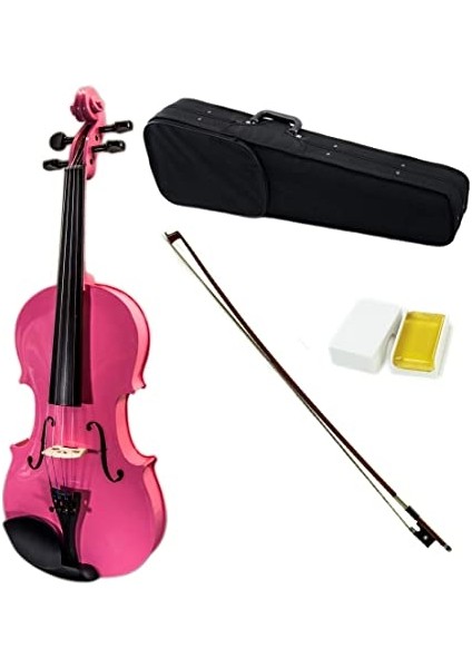 Keman 2/4 Pembe Renk Tam Set Keman