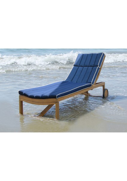 Interbuıld Real Wood Stockholm Şezlong Açık Veranda Ayarlanabilir Şezlong Sandalye Katlanır Uyku Koltuğu Altın Tik