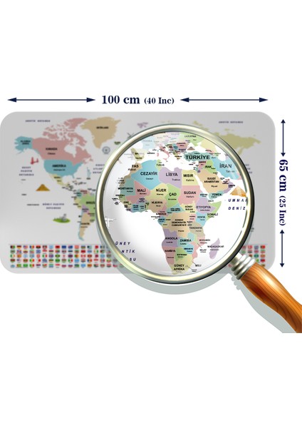 Türkçe Ülke Bayrak Lı Eğitici Başkent Detaylı Atlası Dünya Haritası Duvar Sticker 3859 fiyatları