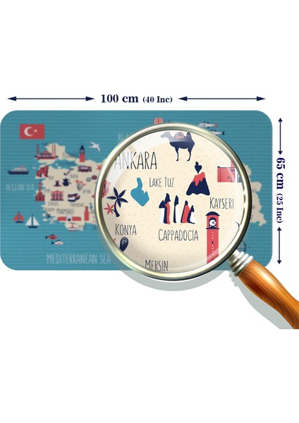 Eğitici ve Öğretici Dekoratif Cocuk Odası Türkiye Haritası Duvar Sticker 3874 fiyatları