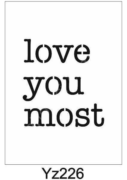 YZ-226 Yazı Desenler Stencil Şablon 25 x 25 cm