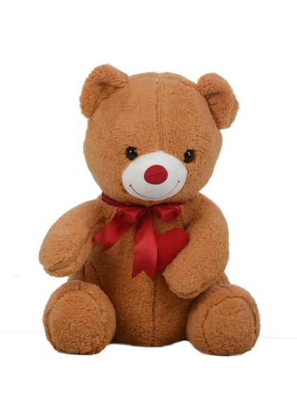 Sevgiliye Özel Armağan - 80 cm Kalp Tutan, Oturan Sevimli Peluş Ayı