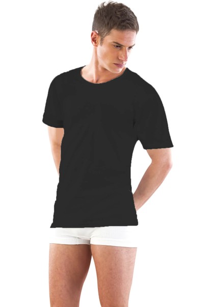 Siyah Emay 12350 R Yarım Kol Erkek Atlet