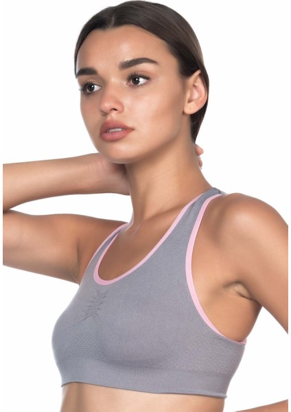 Gri Pembe Emay 4024 Double Sütyen Korse