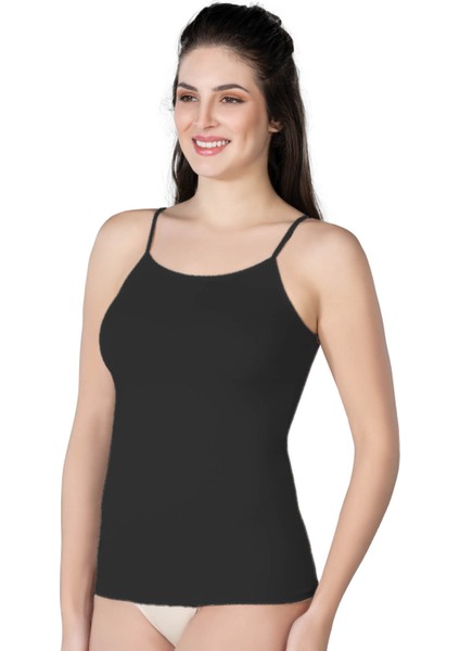 Siyah Emay 1410 Modal Cotton Ince Askılı Atlet