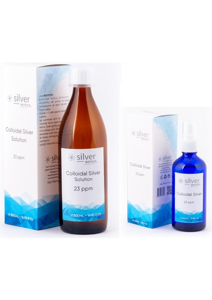 23 Ppm 500 ml + 23 Ppm 100 ml Sprey Cam Şişe Hydrasense Kolloidal Gümüş Suyu