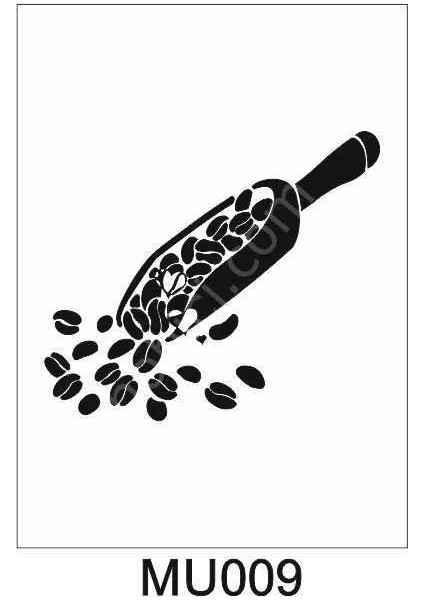 MU-009 Mutfak Temalı Desenler Stencil Şablon 25 x 25 cm
