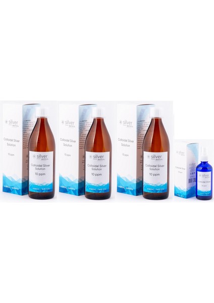 10 Ppm 1500 ml + 23 Ppm 100 ml Sprey Cam Şişe Set Hydrasense Kolloidal Gümüş Suyu