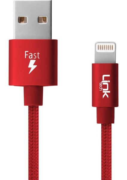 Linktech K550 Lightning Örgü Metal Başlı 1mt Şarj ve Data Kablosu