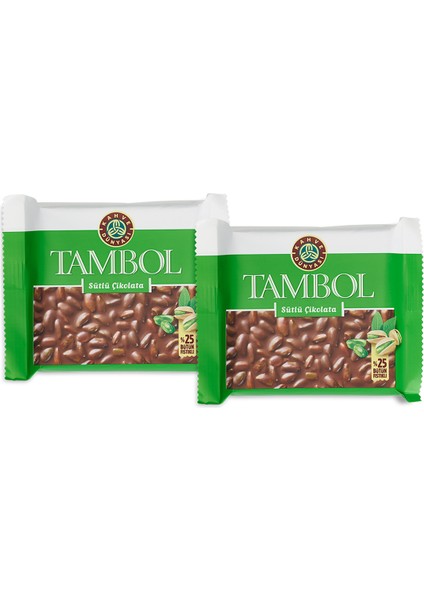 Tambol Bütün Fıstıklı Sütlü Çikolata 100 gr 2'li