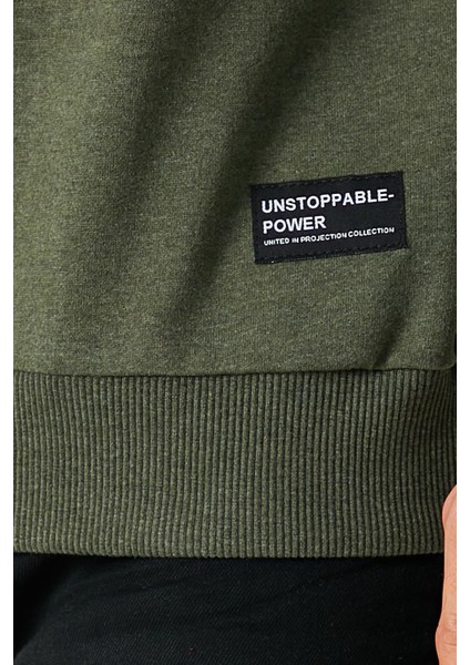 Erkek Haki Basic Bisiklet Yaka Sweatshirt indirimleri