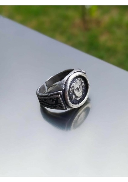 Medusa Model Ayarlanabilir Gümüş Kaplama Unisex Yüzük