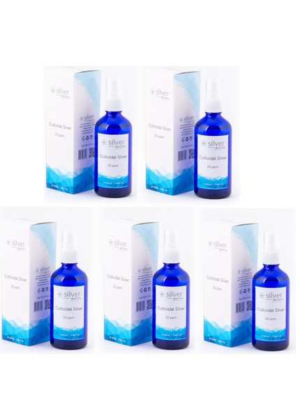 23 Ppm 100 ml Cam Şişe Sprey 5'li Set Hydrasense Kolloidal Gümüş Suyu Spreyi