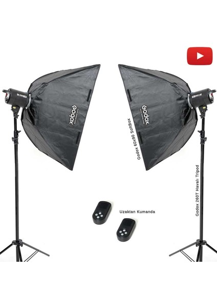 Hd-Led 60W 2'li Sürekli LED Işık Seti