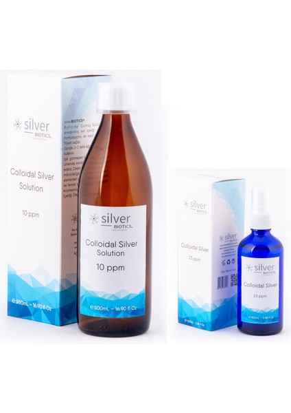 10 Ppm 500 ml + 23 Ppm 100 ml Sprey Cam Şişe Hydrasense Kolloidal Gümüş Suyu