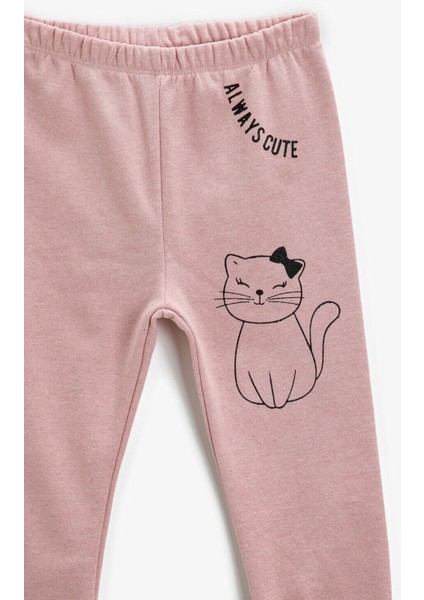 Kedi Baskılı Eşofman Altı Beli Lastikli modelleri