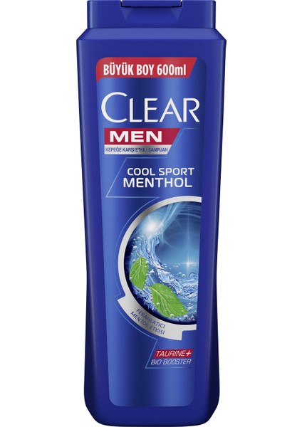 Men Cool Sport Menthol Şampuan 600 ML + Clear Men Cool Sport Menthol Şampuan 180 ML 2'li Set