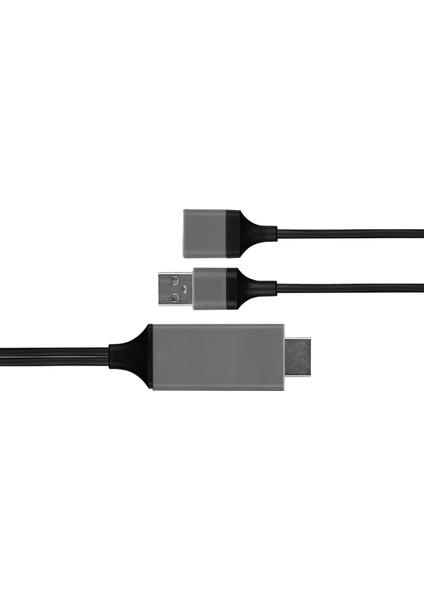 HY-XO51 Usb-F To HDMI 1m Mobil Telefon Uyumlu Kablo Siyah - Gri