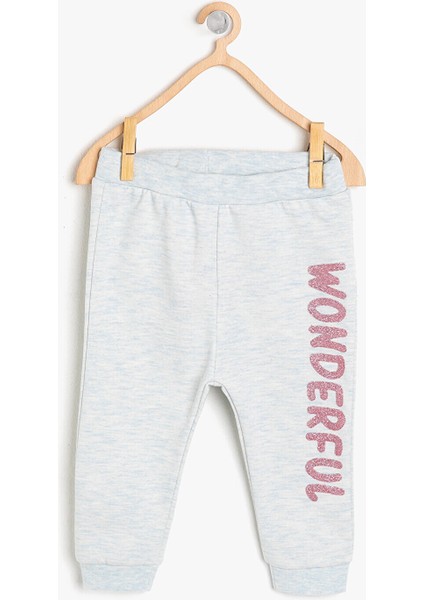 Yazili Baskili Eşofman Altı