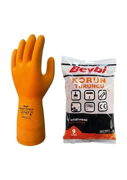 Korun Eldiven No 9 Turuncu 6 Çift