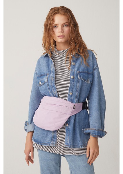 Lila Omuz Askılı Kumaş Spor Çanta