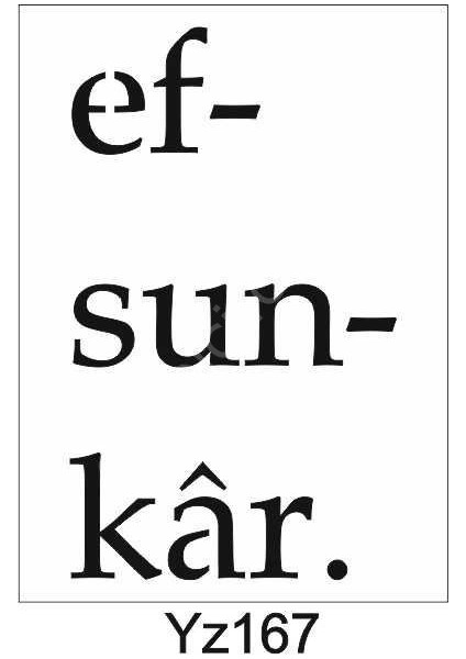 YZ-167 Yazı Desenler Stencil Şablon 21 x 30 cm