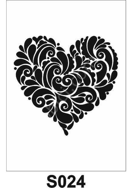 S-024 Karışık Desenler Stencil Şablon 25 x 25 cm