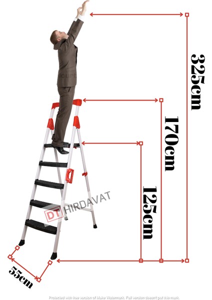 Premium Yeni Nesil Ergonomik Tutuş ve Kilit Sistem Merdiven 4+1