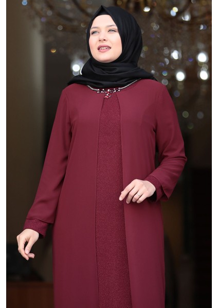 Parıltı Abiye Bordo Amine Hüma