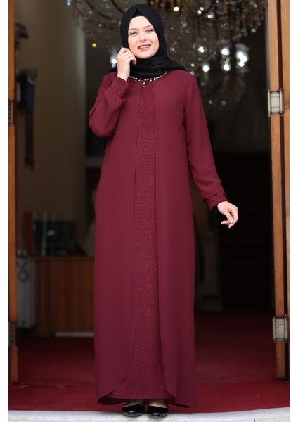 Parıltı Abiye Bordo Amine Hüma