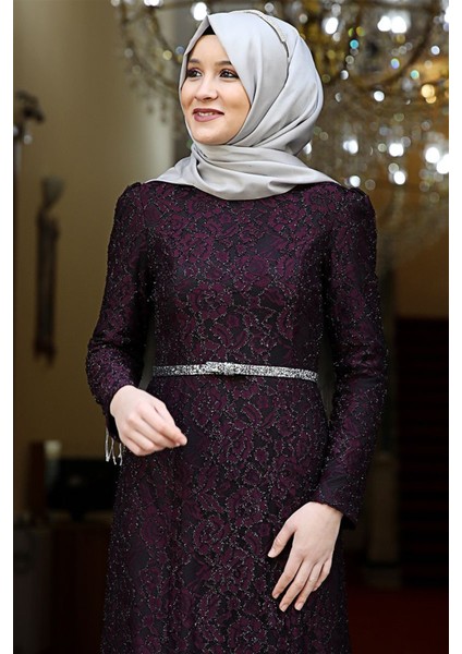 Hayal Abiye Elbise Mor Amine Hüma