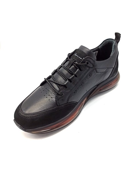 Siyah Deri Erkek Sneaker Ayakkabı modelleri