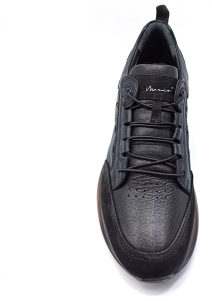 Siyah Deri Erkek Sneaker Ayakkabı fırsatları