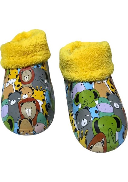 Altın Adım Çocuk Eva Kaydırmaz Meyve Desenli Içi Kürklü Kışlık Yıkanabilir Terlik Panduf modelleri
