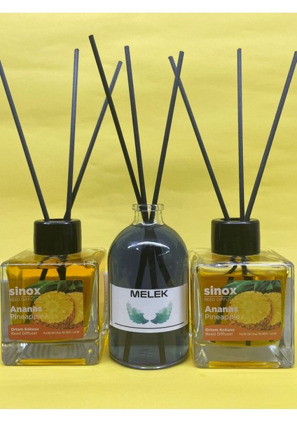 Kadife Bambu Çubuklu 2'li Ananas 1 Melek Ofis Oda ve Banyo Kokusu