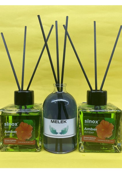 Kadife Bambu Çubuklu 2'li Amber 1 Melek Ofis Oda ve Banyo Kokusu