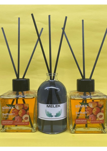 Kadife Bambu Çubuklu 2'li Şeftali 1 Melek Ofis Oda ve Banyo Kokusu