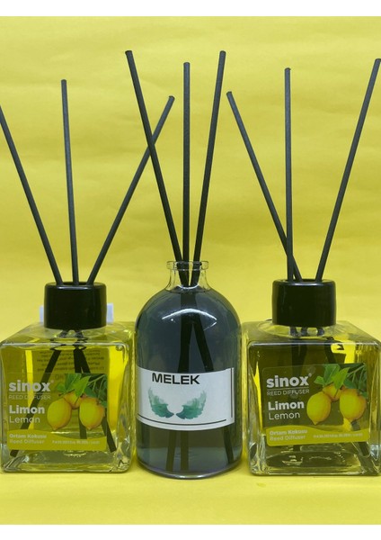 Kadife Bambu Çubuklu 2'li Limon 1 Melek Ofis Oda ve Banyo Kokusu