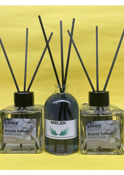 Kadife Bambu Çubuklu 2'li Beyaz Sabun 1 Melek Ofis Oda ve Banyo Kokusu