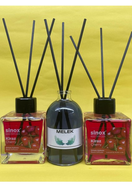 Kadife Bambu Çubuklu 2'li Kiraz 1 Melek Ofis Oda ve Banyo Kokusu
