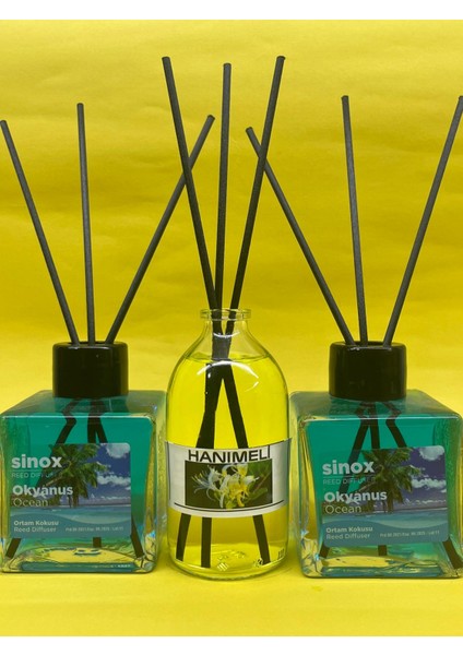 Kadife Bambu Çubuklu 2'li Okyanus 1 Hanımeli Ofis Oda ve Banyo Kokusu