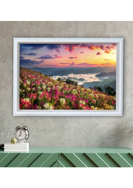 Gift Çiçekler Tasarımlı Özel Ahşap Çerçeveli Tablo 30X46CM-5